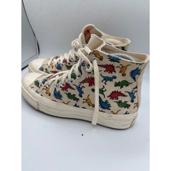 Converse Chuck Taylor High Top Sneakers Dinosaur Print Cream Women's 9.5 - Picture 6 of 11